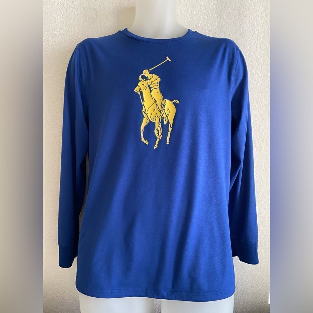 Polo Ralph Lauren Proformance Boys XL 18-20 Big Pony long sleeve T Royal Blue